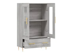 Aparador alto madera de ingeniería gris Sonoma 69,5x31x115 cm ES20722