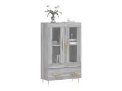 Aparador alto madera de ingeniería gris Sonoma 69,5x31x115 cm ES20722