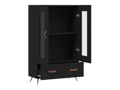Aparador alto madera de ingeniería negro 69,5x31x115 cm