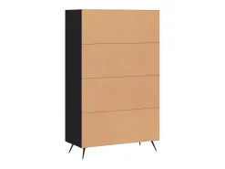 Aparador alto madera de ingeniería negro 69,5x31x115 cm