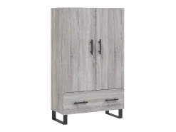 Aparador alto madera de ingeniería gris Sonoma 69,5x31x115 cm ES56359