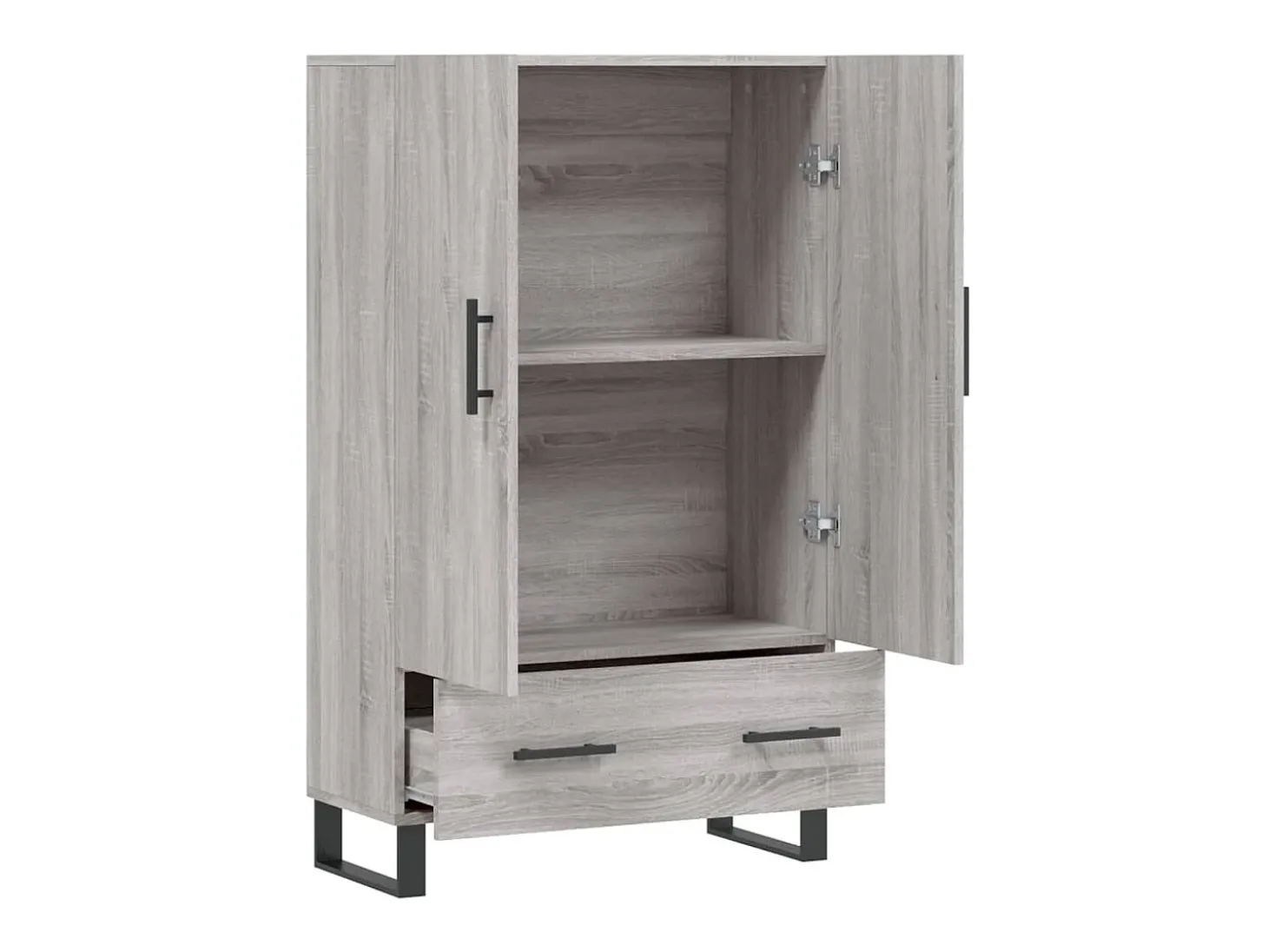 Aparador alto madera de ingeniería gris Sonoma 69,5x31x115 cm ES56359