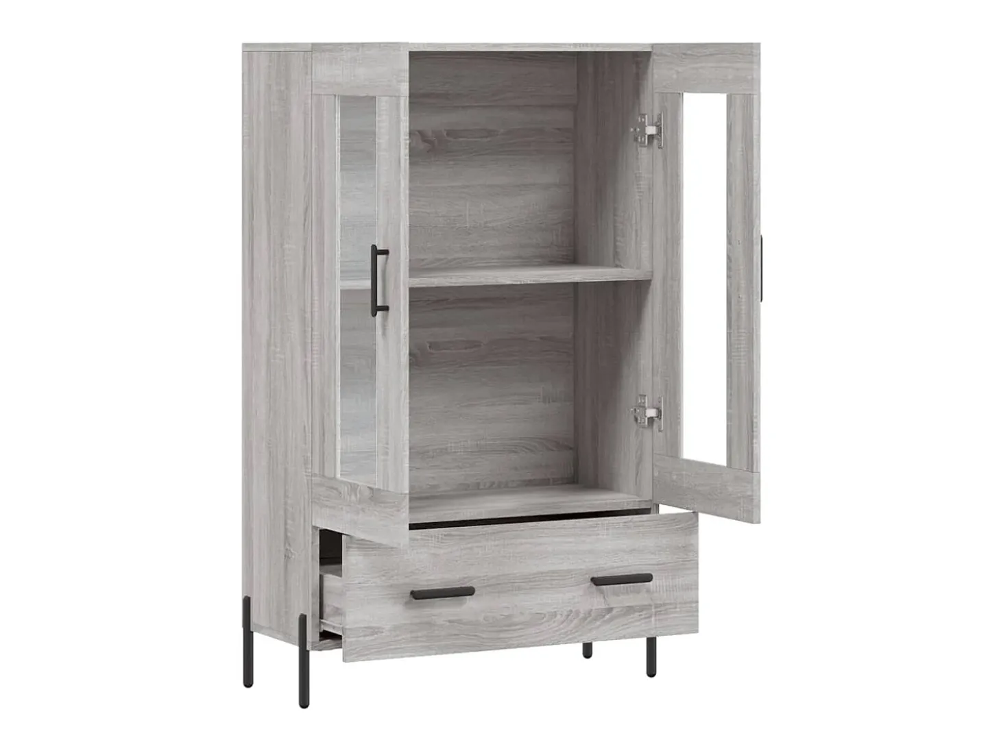 Aparador alto madera de ingeniería gris Sonoma 69,5x31x115 cm ES14974