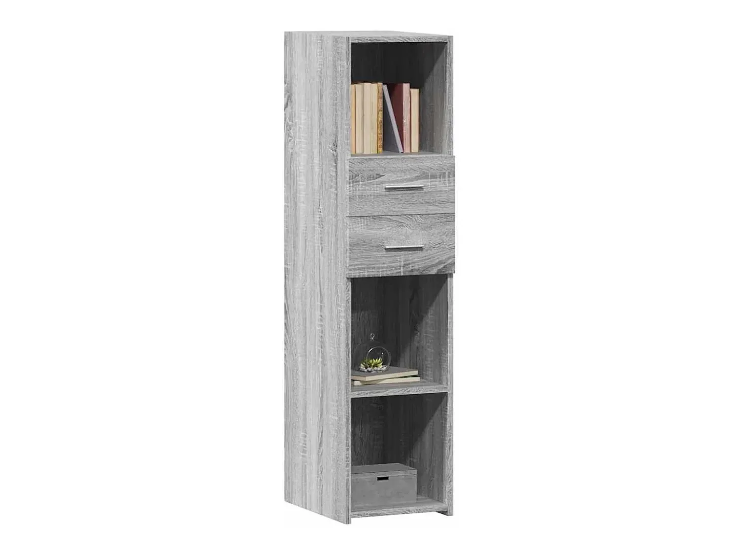 Aparador alto madera de ingeniería gris Sonoma 30x42,5x124 cm