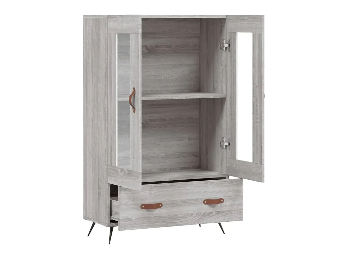 Aparador alto madera de ingeniería gris Sonoma 69,5x31x115 cm ES71465
