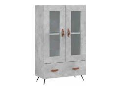 Aparador alto madera de ingeniería gris hormigón 69,5x31x115 cm
