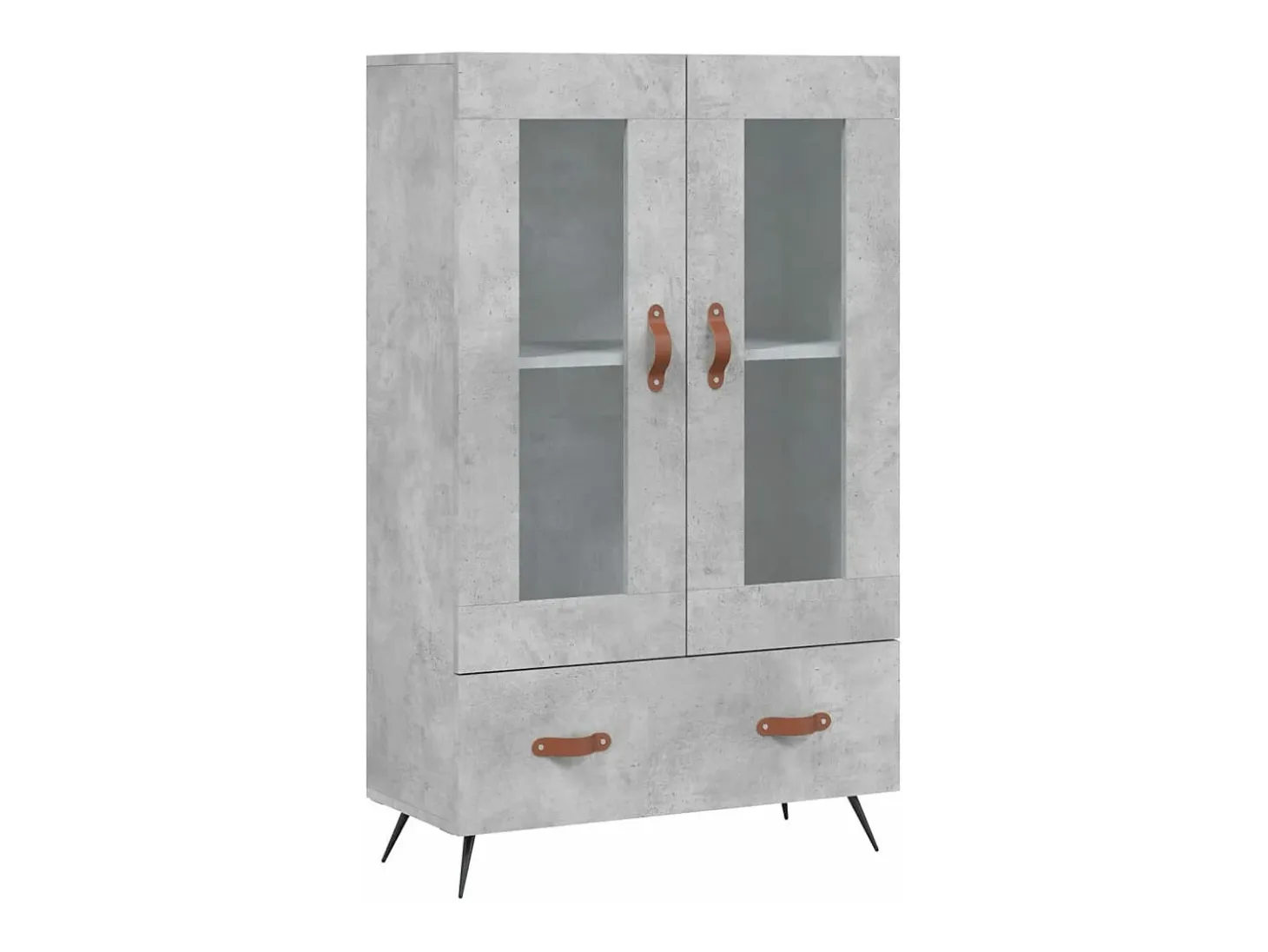 Aparador alto madera de ingeniería gris hormigón 69,5x31x115 cm