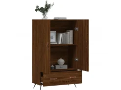 Aparador alto madera de ingeniería roble marrón 69,5x31x115 cm ES11705