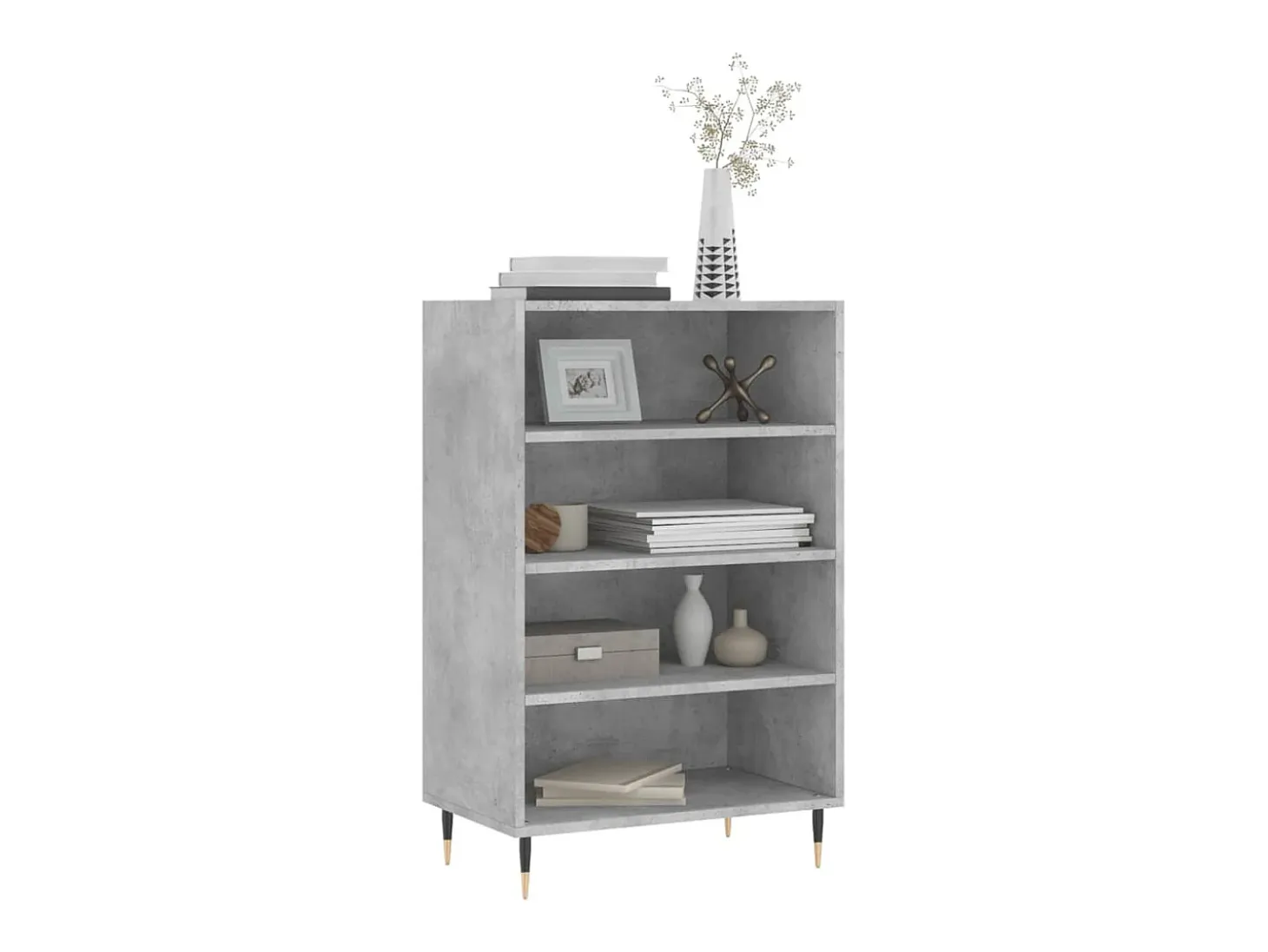Aparador alto madera de ingeniería gris hormigón 57x35x90 cm ES62467