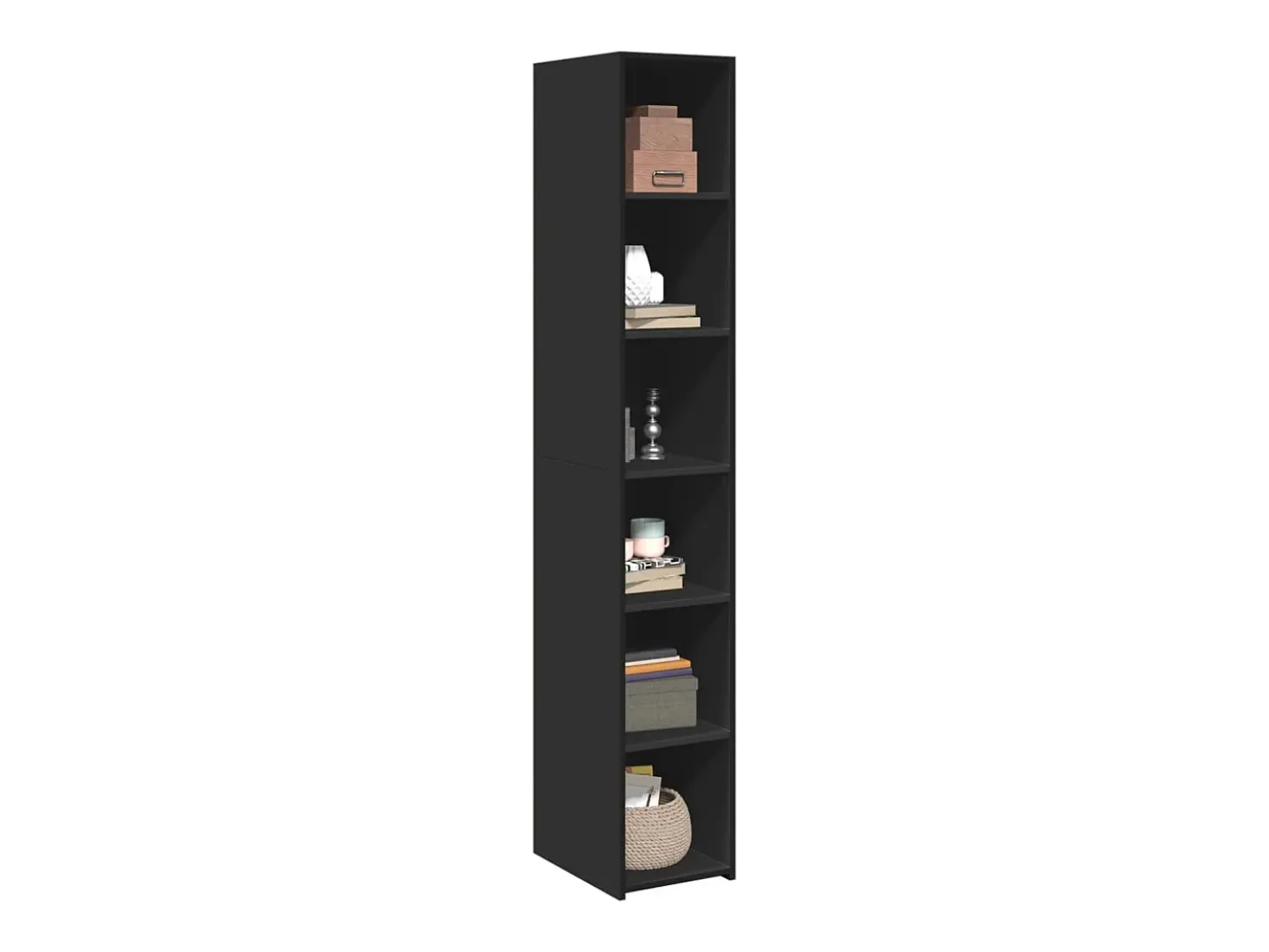 Aparador alto madera de ingeniería negro 30x41x185 cm