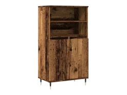 Aparador alto madera de ingeniería envejecida 60x36x110 cm