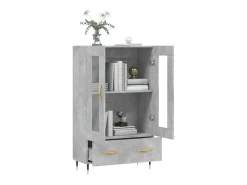 Aparador alto madera de ingeniería gris hormigón 69,5x31x115 cm ES72915