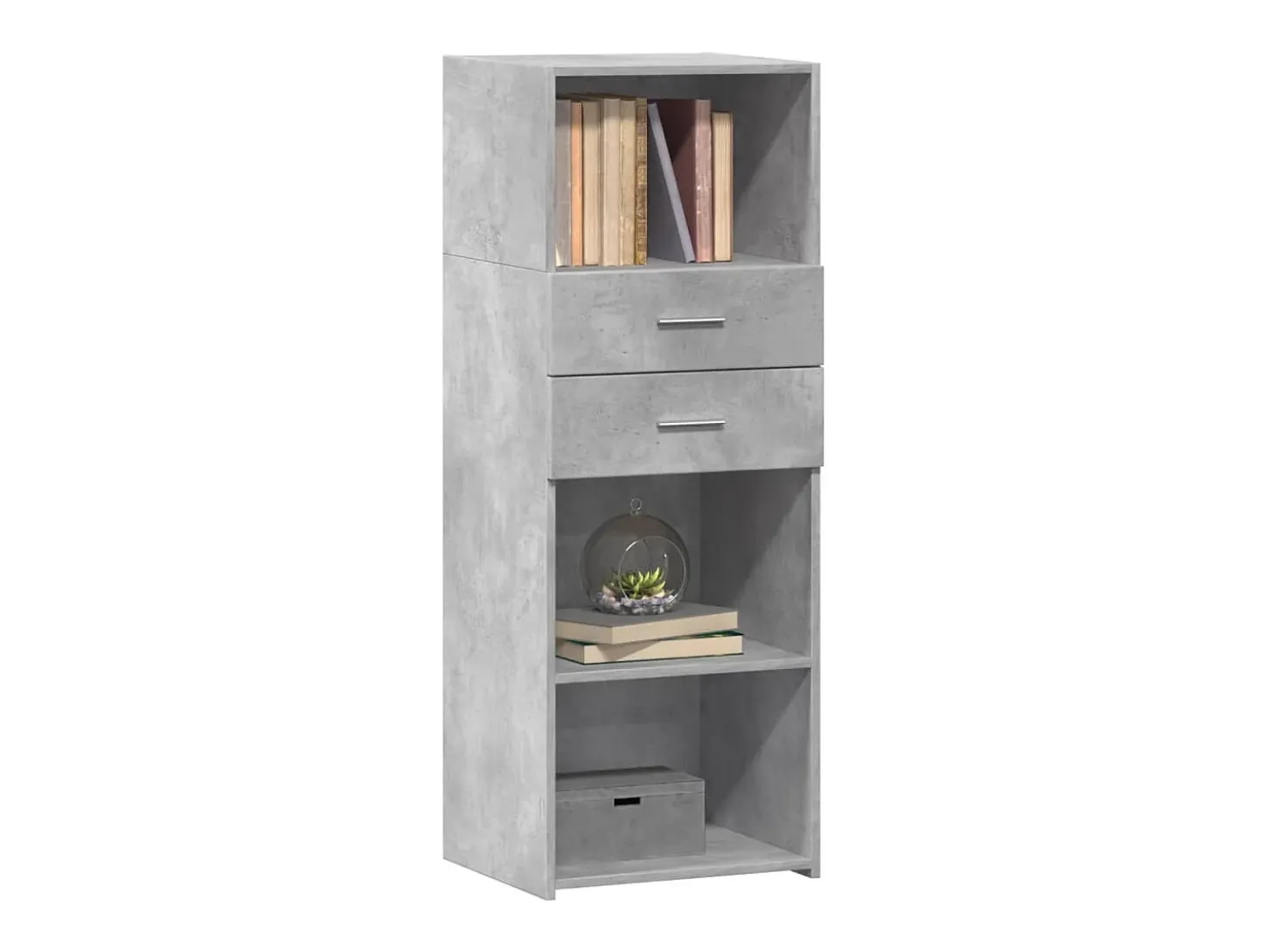 Aparador alto madera de ingeniería gris hormigón 45x42,5x124 cm