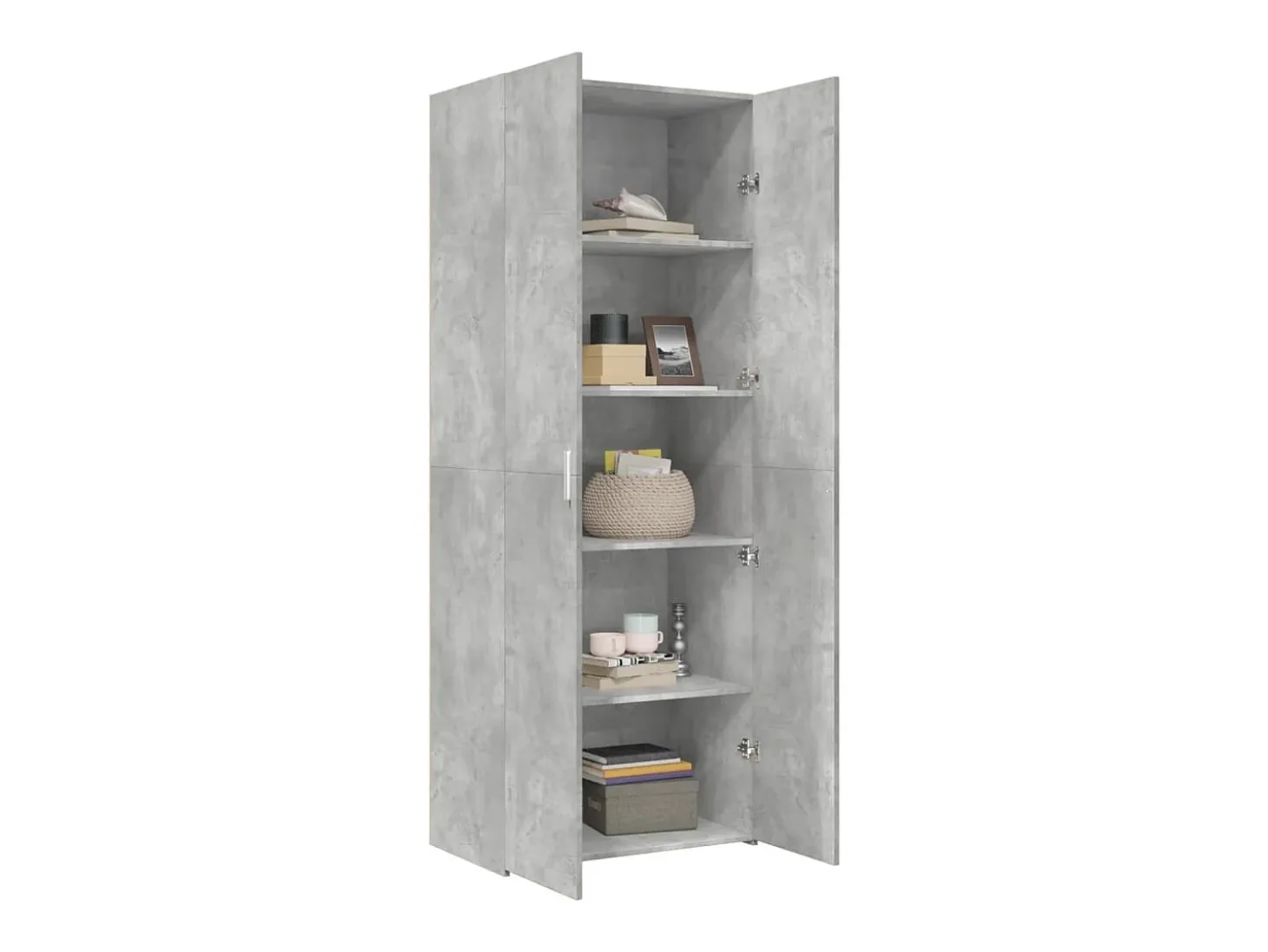 Aparador alto madera de ingeniería gris hormigón 70x42,5x185 cm