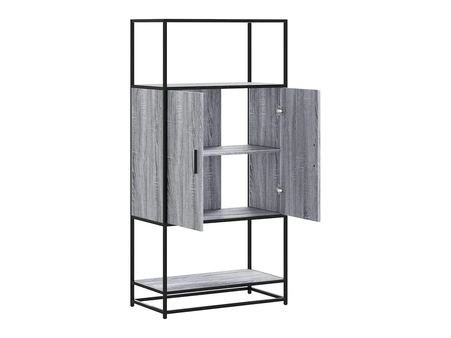 Aparador alto madera de ingeniería y metal gris Sonoma