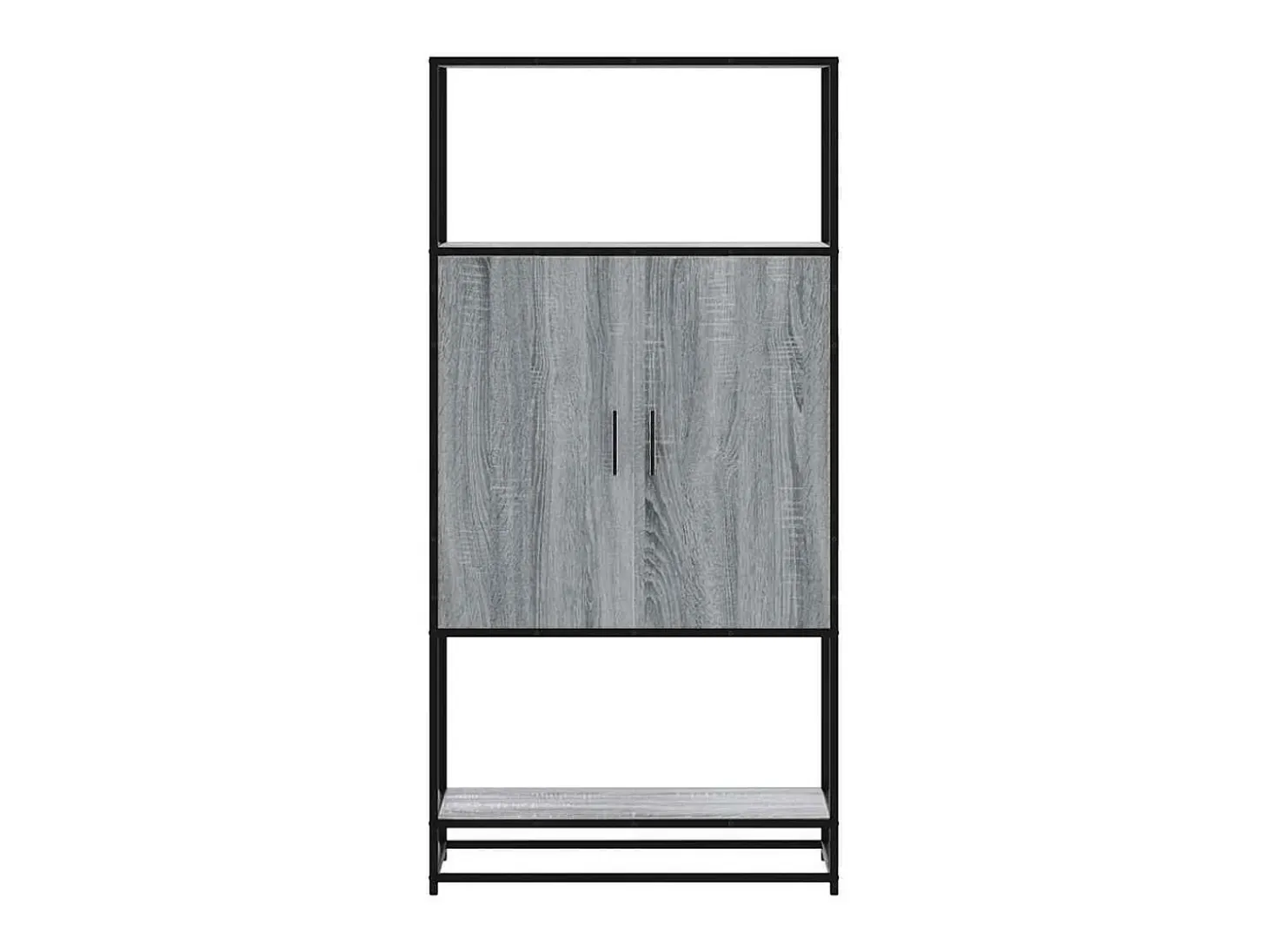 Aparador alto madera de ingeniería y metal gris Sonoma