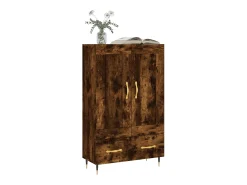 Aparador alto madera de ingeniería roble ahumado 69,5x31x115 cm ES91606