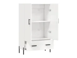 Aparador alto madera de ingeniería blanco brillo 69,5x31x115 cm ES29573