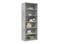 Aparador alto madera de ingeniería gris hormigón 70x41x185 cm