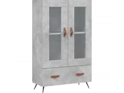 Aparador alto madera de ingeniería gris hormigón 69,5x31x115 cm ES75229