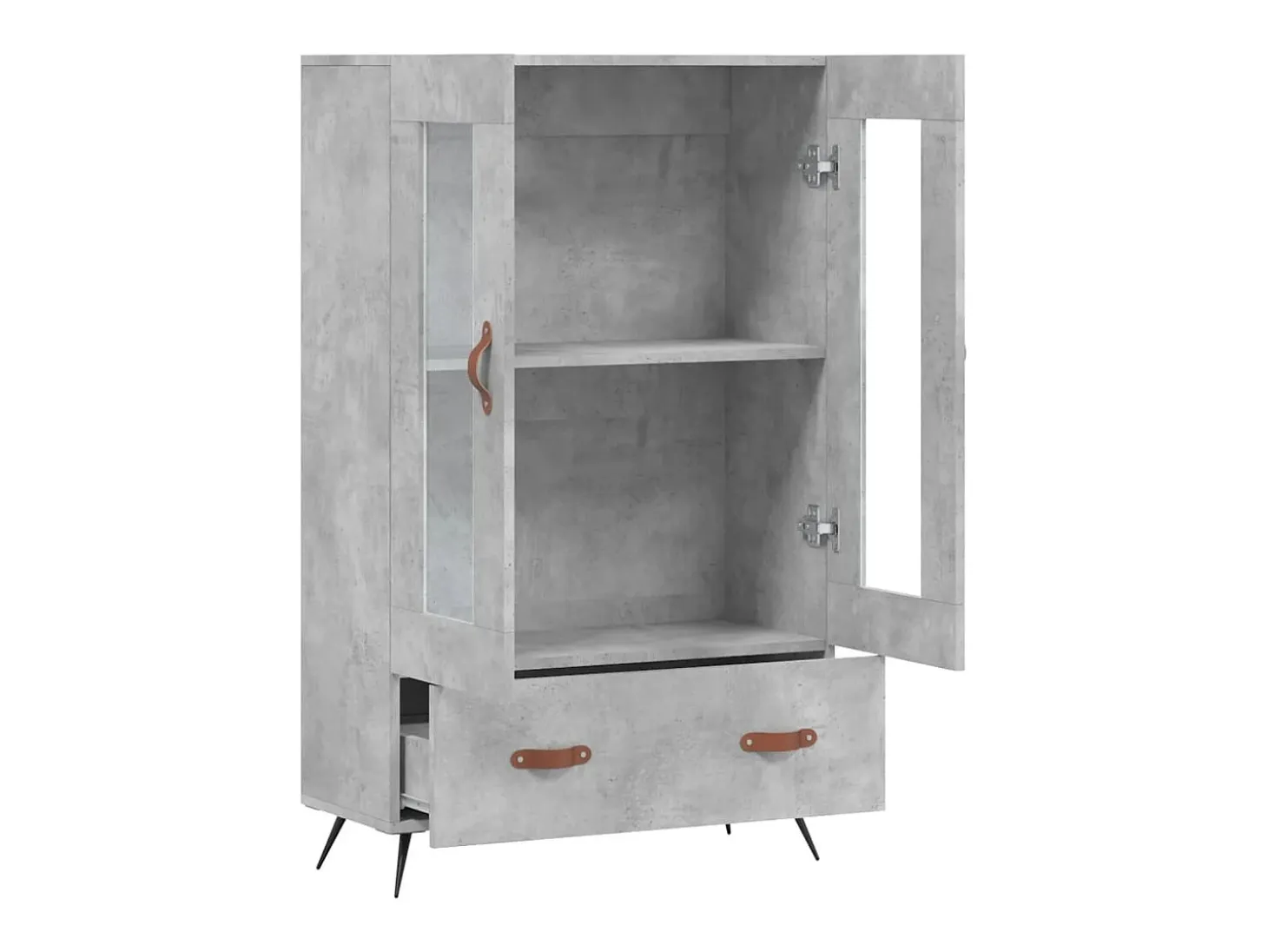 Aparador alto madera de ingeniería gris hormigón 69,5x31x115 cm ES75229