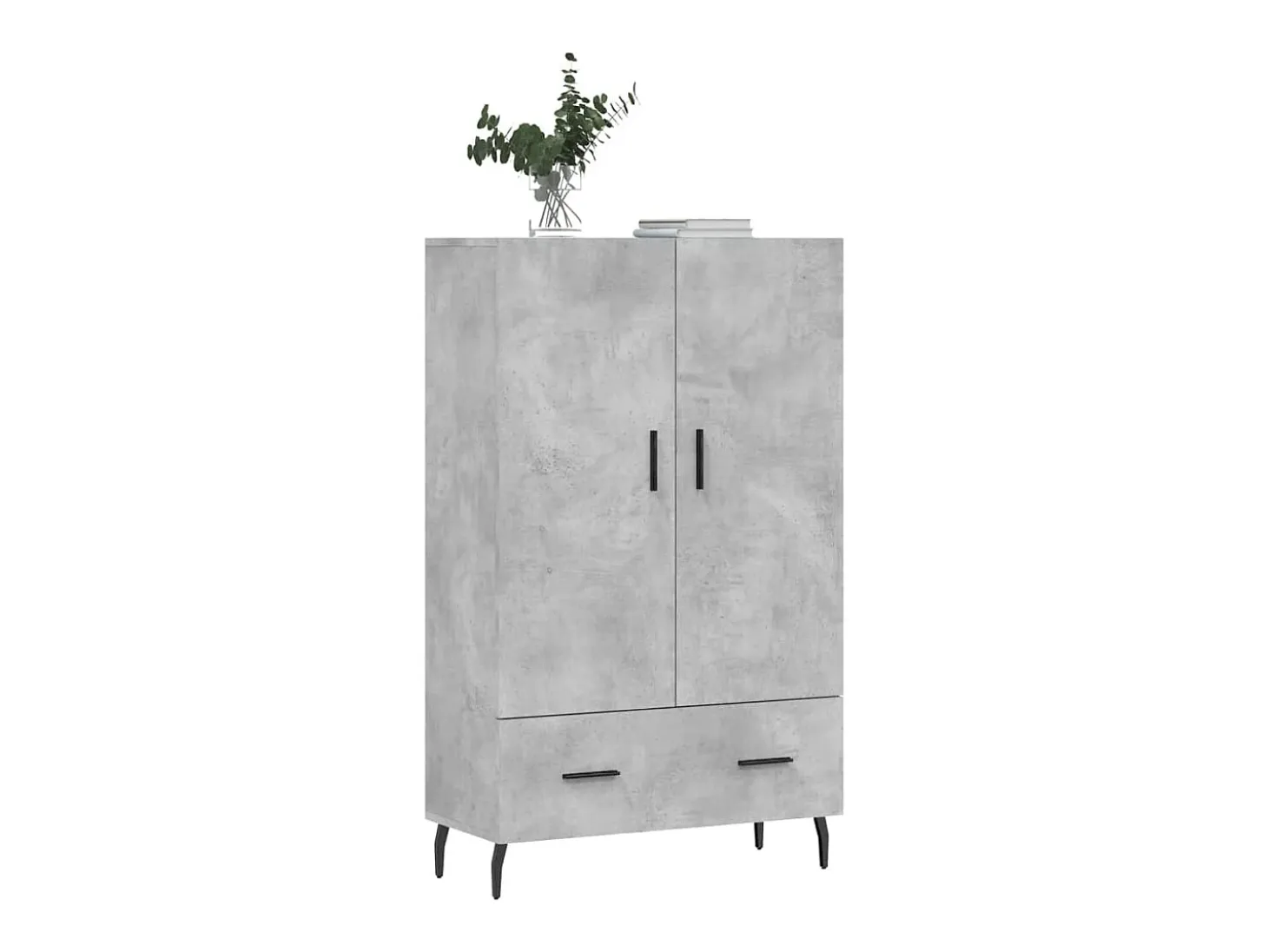 Aparador alto madera de ingeniería gris hormigón 69,5x31x115 cm