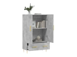 Aparador alto madera de ingeniería gris hormigón 69,5x31x115 cm ES17054