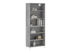 Aparador alto madera de ingeniería gris Sonoma 69,5x32,5x180 cm