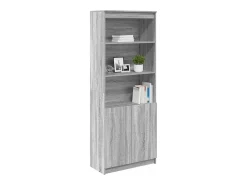 Aparador alto madera de ingeniería gris Sonoma 70x35x180 cm