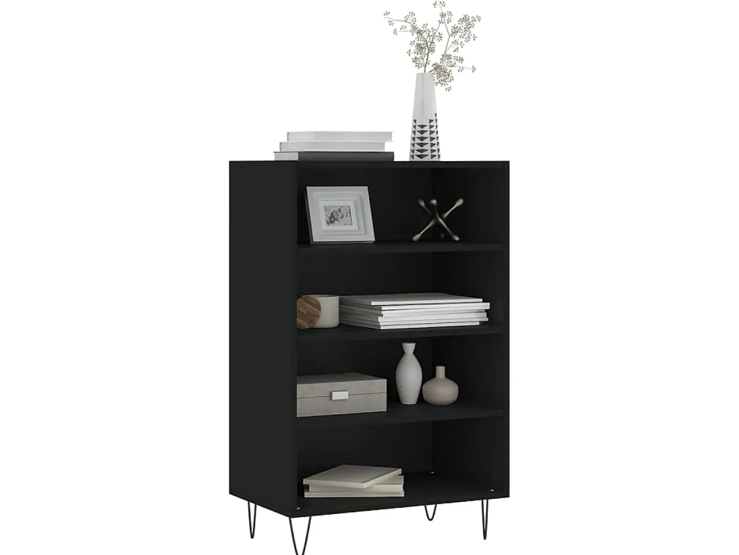 Aparador alto madera de ingeniería negro 57x35x90 cm ES56305