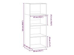 Aparador alto madera de ingeniería roble Sonoma 50x41x124 cm