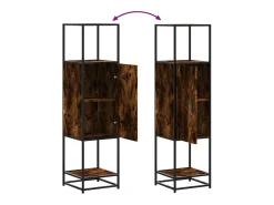 Aparador alto madera de ingeniería y metal 35,5x35x139 cm