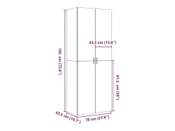 Aparador alto madera de ingeniería blanco 70x42,5x185 cm