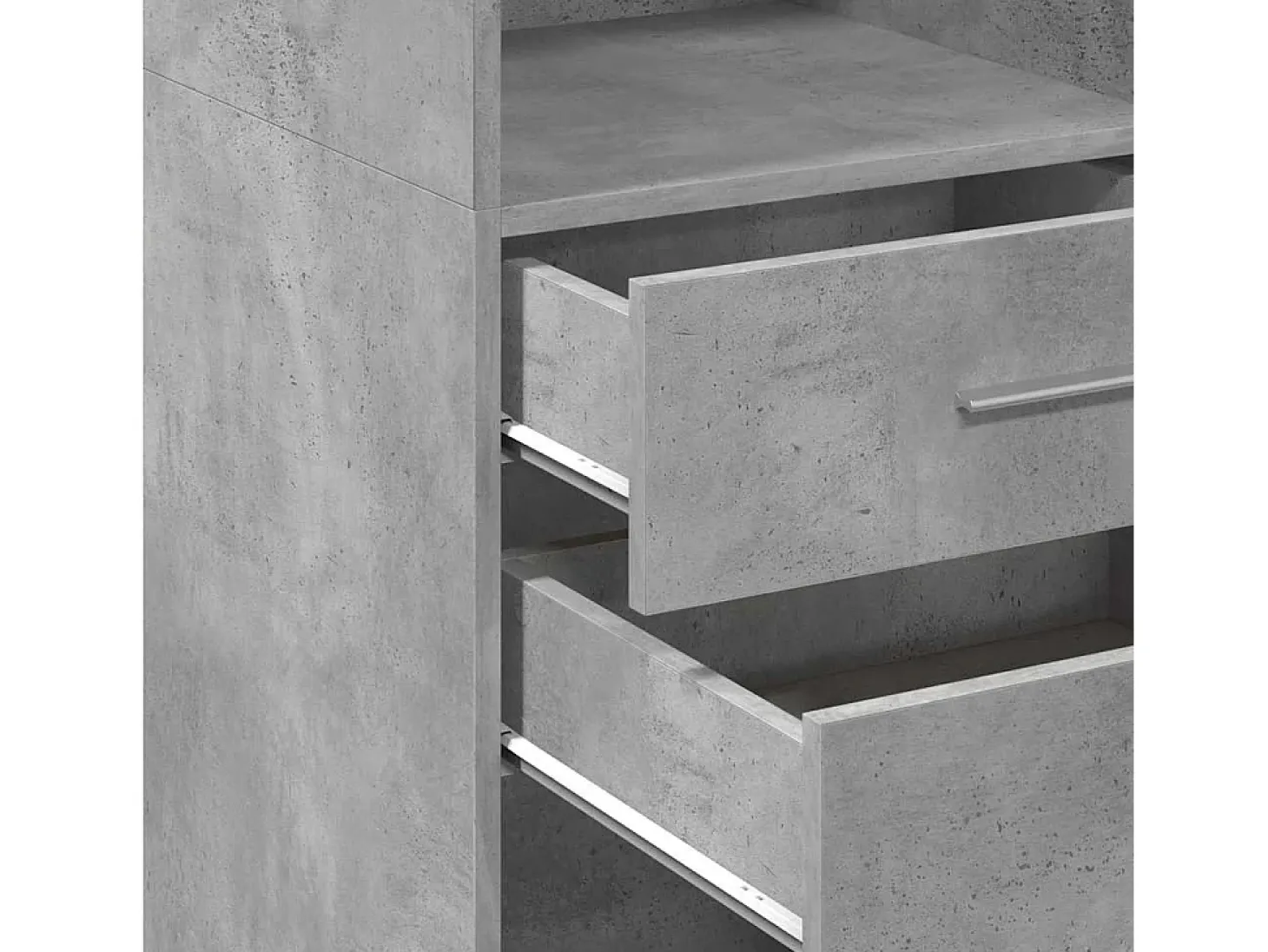 Aparador alto madera de ingeniería gris hormigón 30x42,5x124 cm