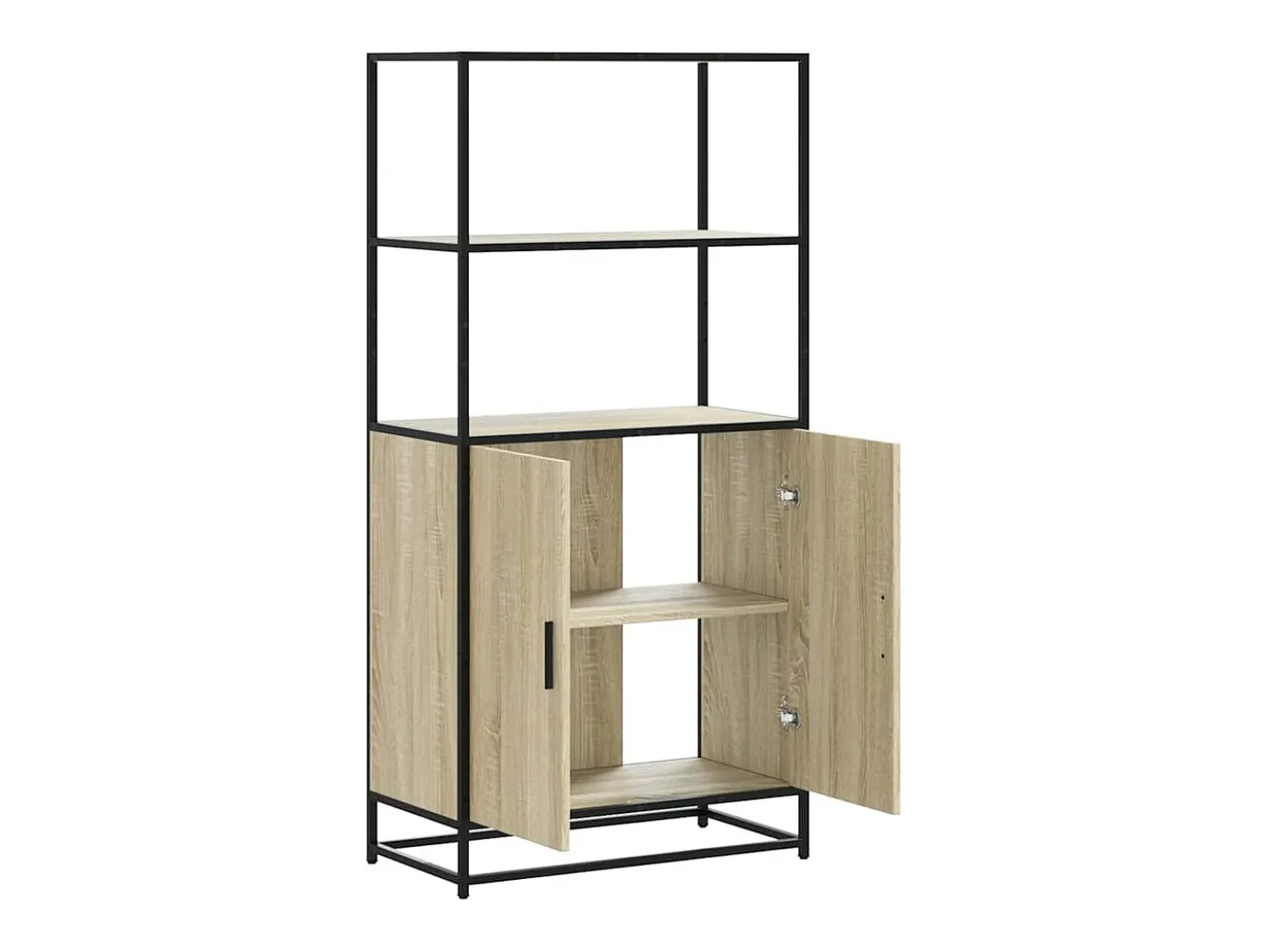 Aparador alto madera de ingeniería y metal Sonoma 68x35x139 cm