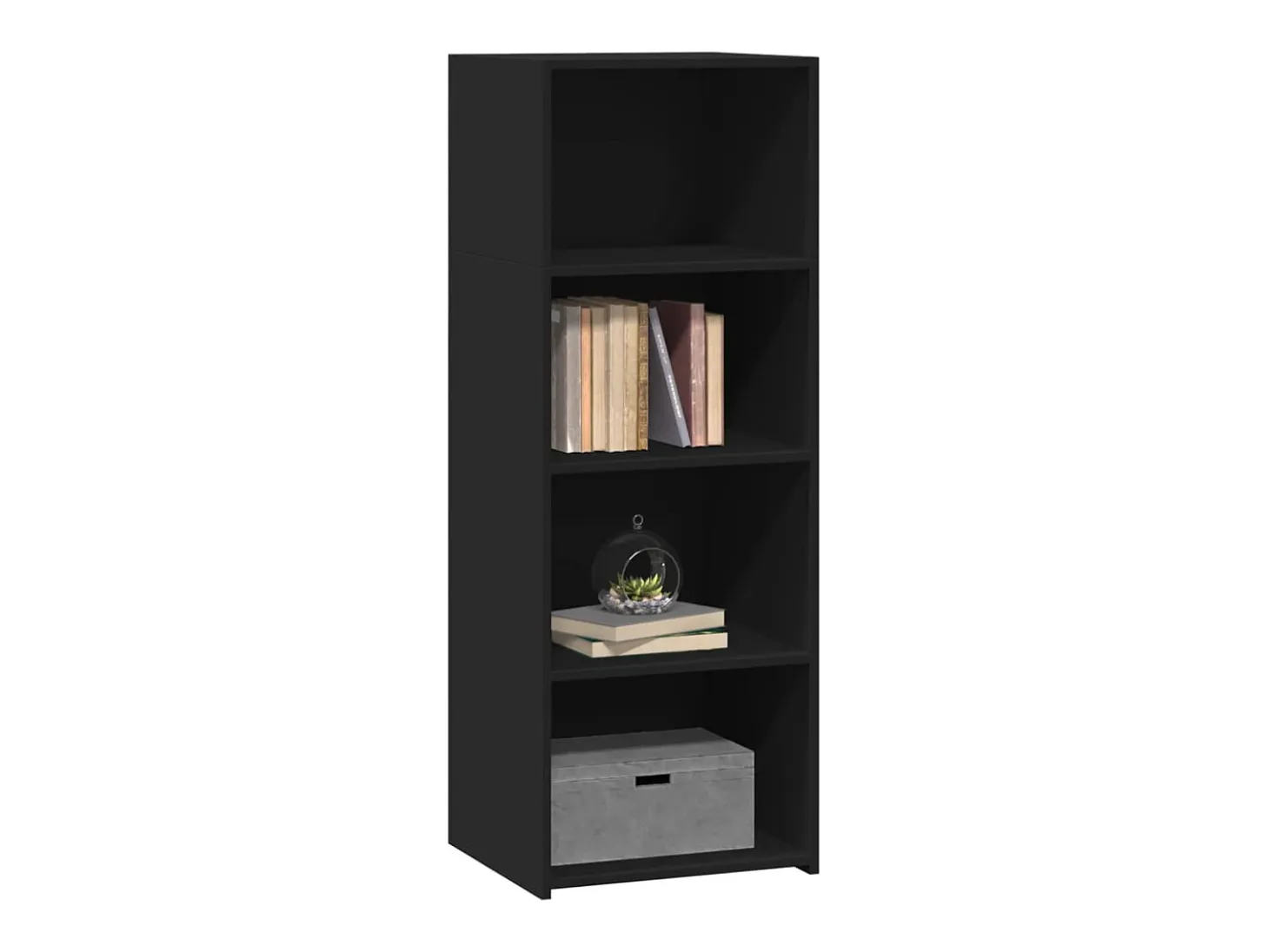 Aparador alto madera ingeniería negro 45x41x124 cm