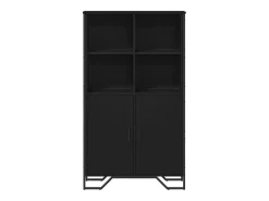Aparador alto madera ingeniería negro 79,5x35,5x137,5 cm