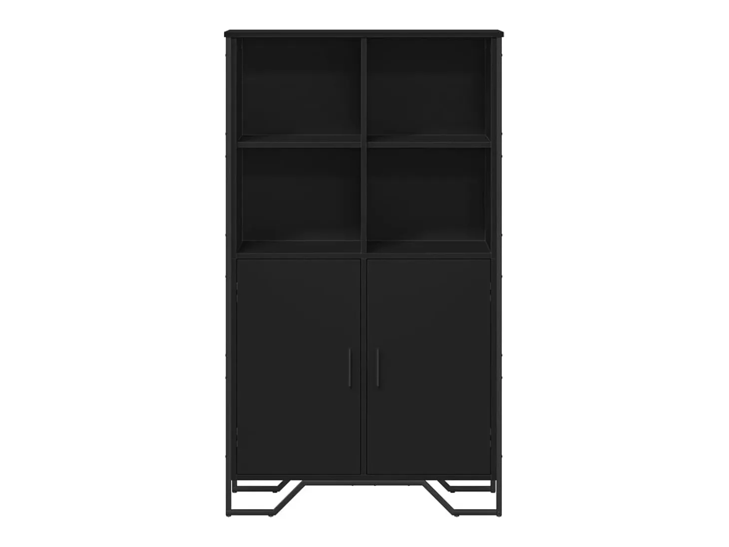 Aparador alto madera ingeniería negro 79,5x35,5x137,5 cm