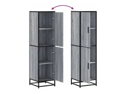 Aparador alto madera ingeniería metal gris sonoma 35,5x35x13 cm
