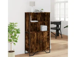 Aparador alto madera ingeniería roble ahumado 79,5x35,5x137,5cm