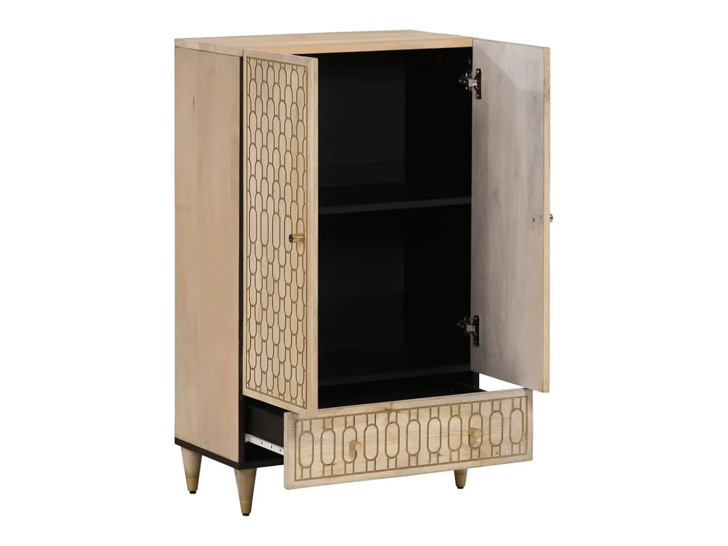 Aparador alto madera maciza de mango 60x33x100 cm ES937678
