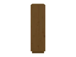 Aparador alto madera maciza de pino marrón miel 110,5x35x117 cm ES83863