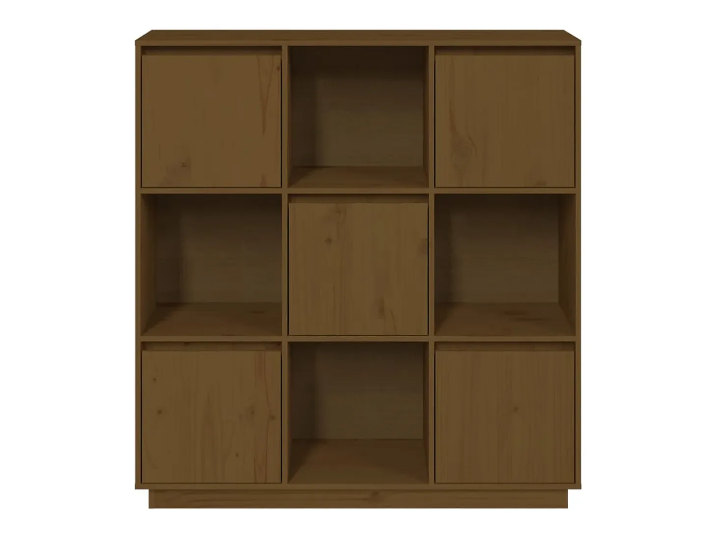 Aparador alto madera maciza de pino marrón miel 110,5x35x117 cm ES83863