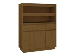 Aparador alto madera maciza de pino marrón miel 89x40x116,5 cm ES68165