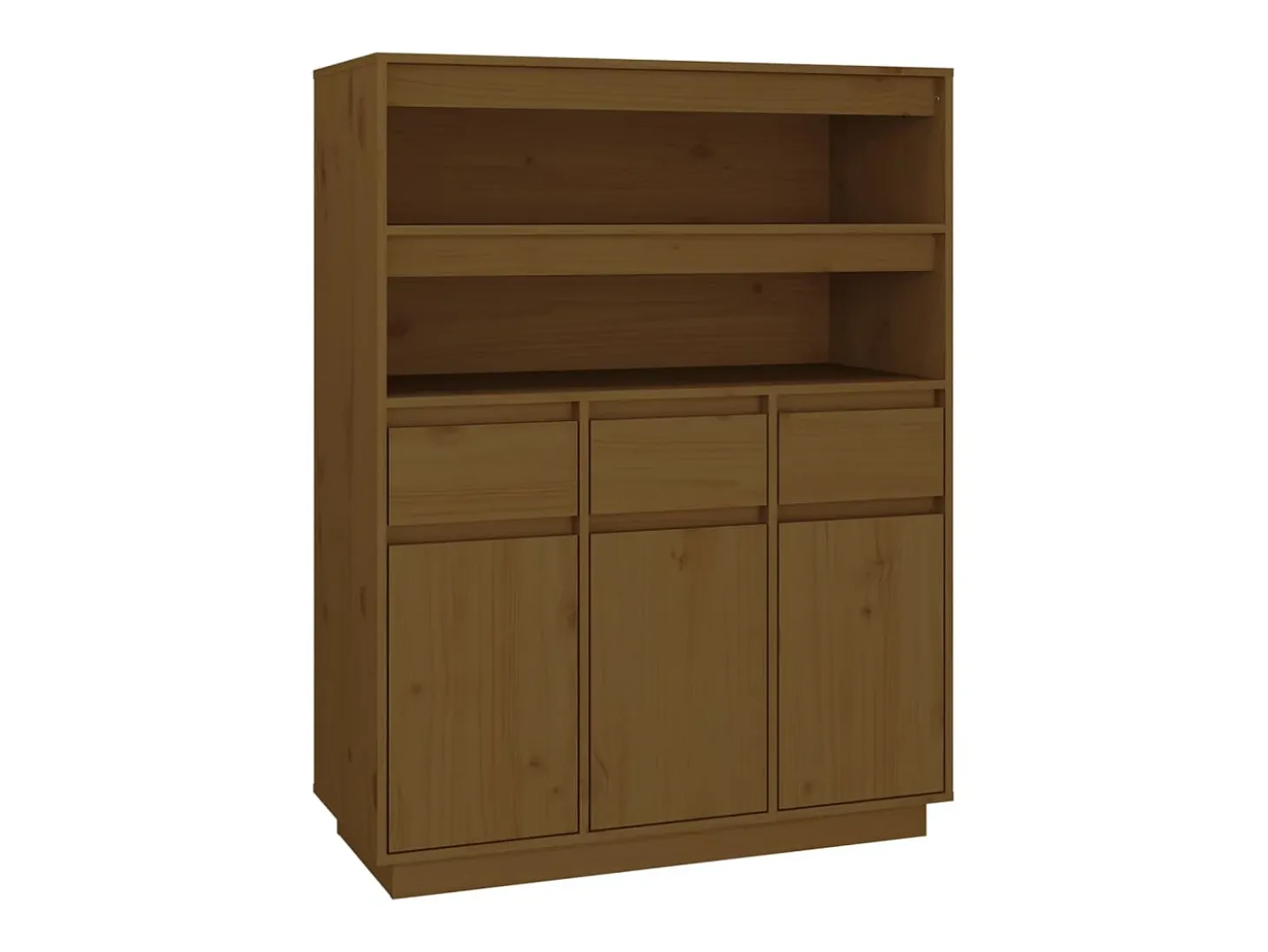 Aparador alto madera maciza de pino marrón miel 89x40x116,5 cm ES68165