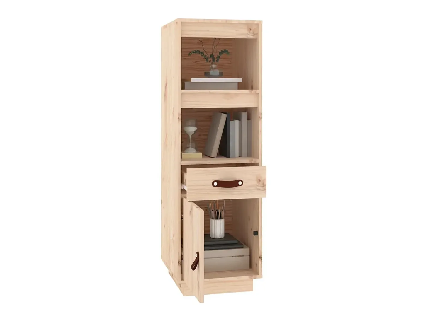 Aparador alto madera maciza de pino 34x40x108,5 cm ES20474