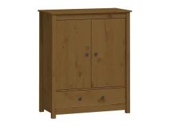 Aparador alto madera maciza de pino marrón miel 83x41,5x100 cm ES14026