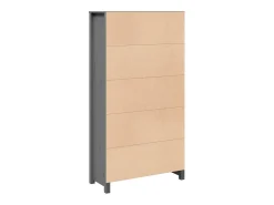 Aparador alto madera maciza de pino gris 80x35x154 cm