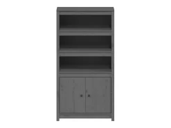 Aparador alto madera maciza de pino gris 80x35x154 cm