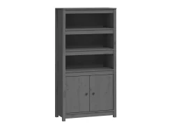 Aparador alto madera maciza de pino gris 80x35x154 cm ES55799